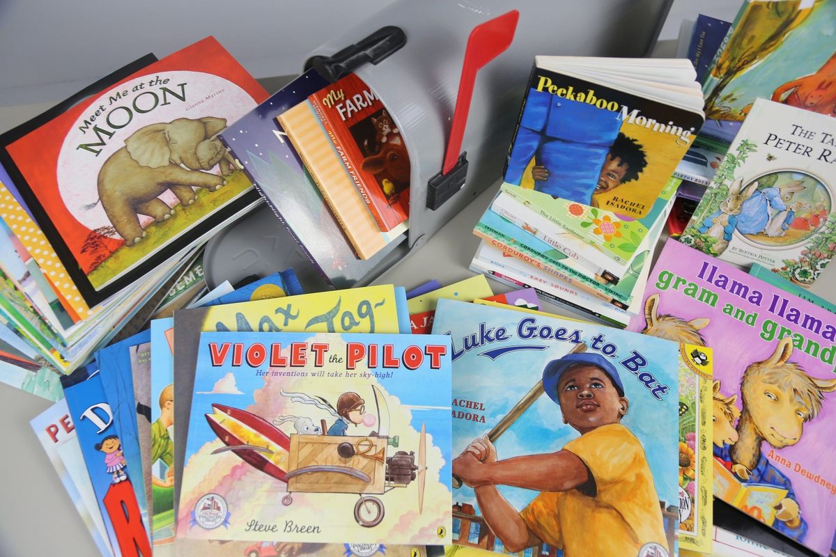 A colorful pile of children's picture books